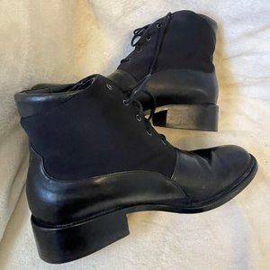 EUC Artiva Black Leather "Brina" Bootie Size 9 Granny Grunge Riding Boho Combat